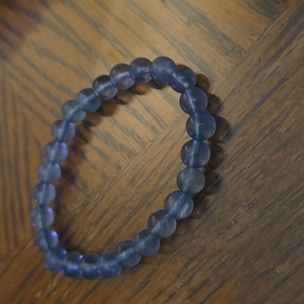 Genuine Blue Fliorite Stretchy Bracelet